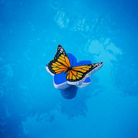 Yellow Butterfly Floating Pool Chlorinator In Swimming Pool