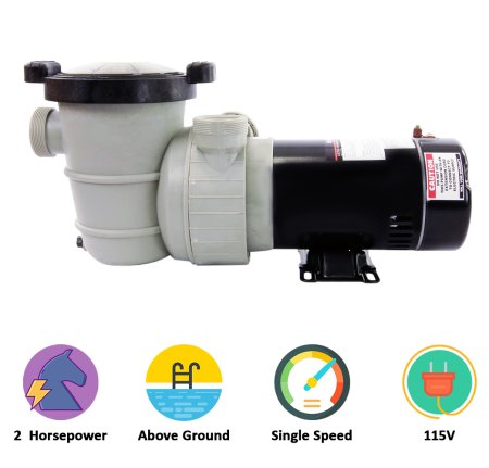 Rx Clear® Maxi Force Dual Port Above Ground Pool Pump (Various HP)