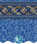 SmartLine® 12' x 20' Rectangular Mystri Gold Replacement Beaded Liner for use with Fanta-Sea™ Pool - 4' Flat Bottom, 25 Gauge