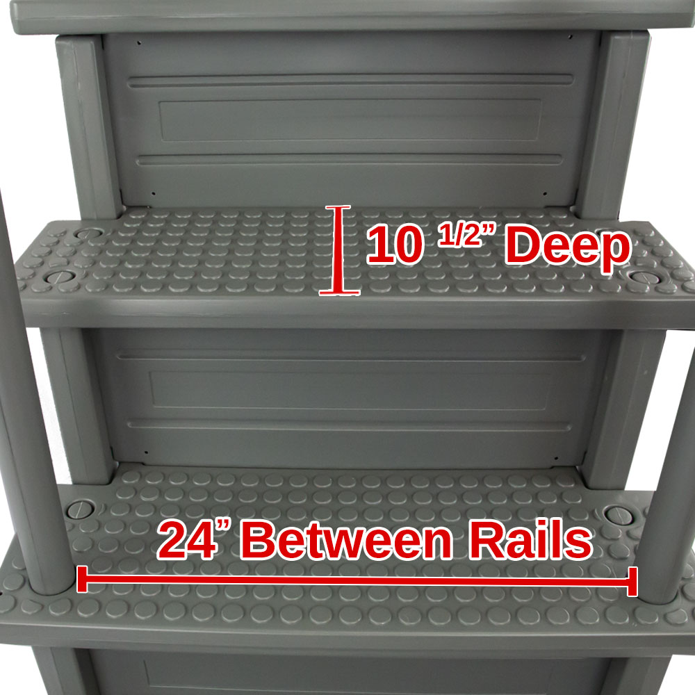 Dimensions of Aqua Select® Grey Anti-Slip Above Ground Pool Steps