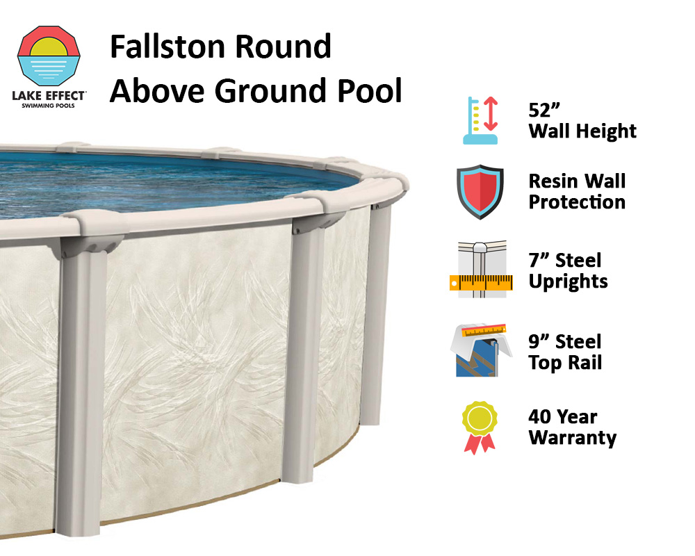 Fallston by Lake Effect® Pools Round Above Ground Pool Infographic
