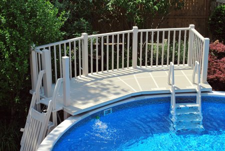 VinylWorks Resin Above Ground Pool Deck Kit w/ Steps - Taupe (Various Sizes)