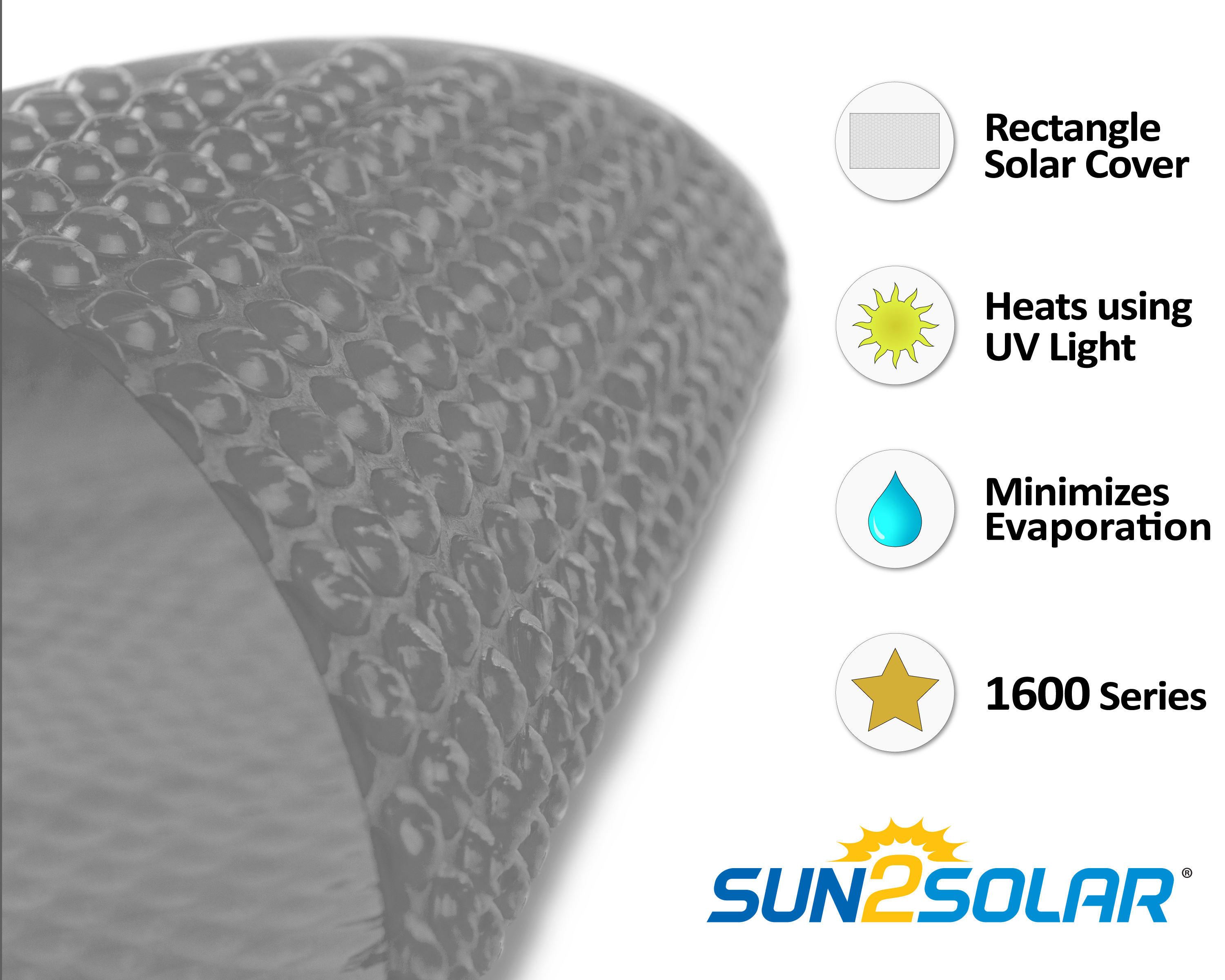 Bubble-Side Facing Down 1200 Series Use Sun to Heat Pool Water Sun2Solar Blue 16-Foot-by-32-Foot Oval Solar Cover Heat Retaining Blanket for In-Ground and Above-Ground Oval Swimming Pools 