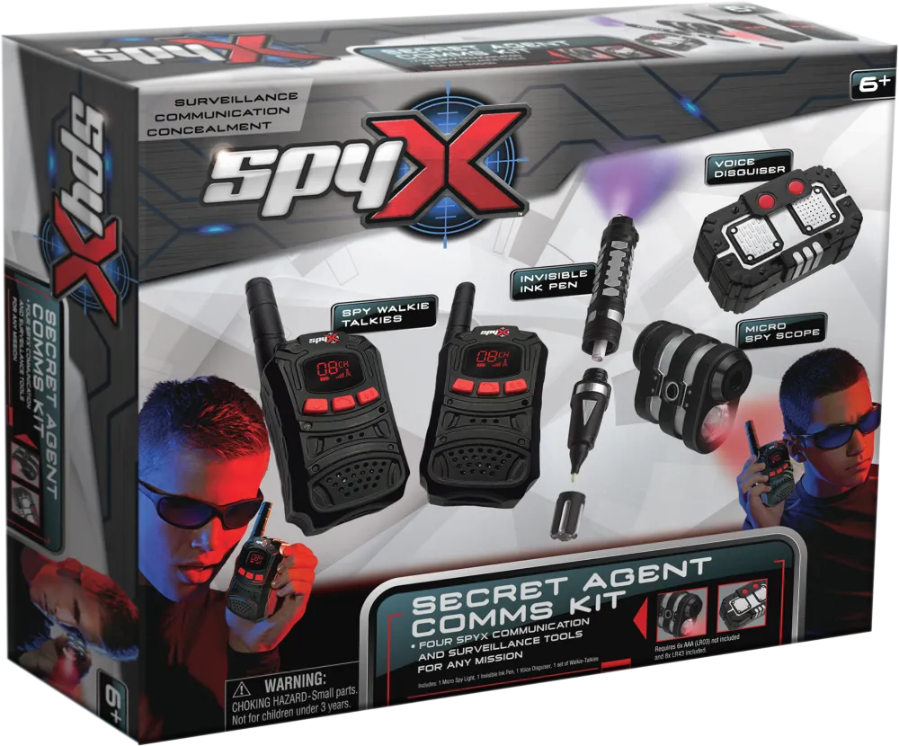 SpyX, Secret Comms Kit pour Enfants – Lot de 4 Agents Secrets pour