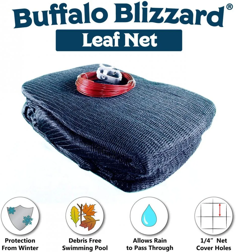 Buffalo Blizzard Round Leaf Net Swimming Pool Cover, Size: 24