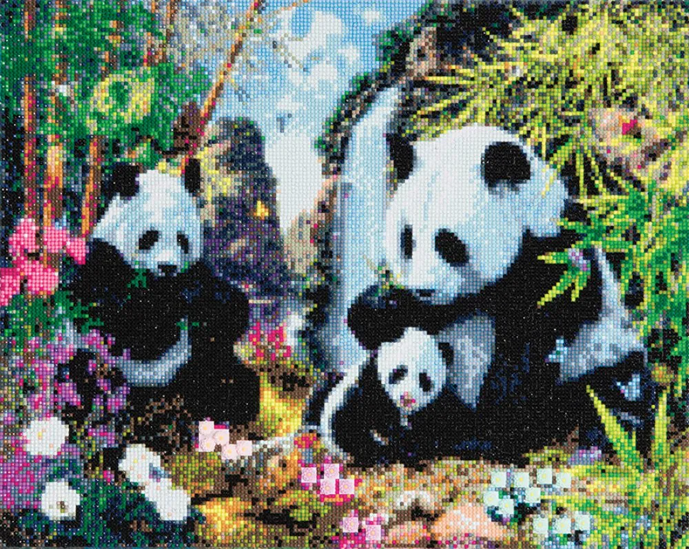 Crystal Art Panda Valley, 40x50cm Diamond Painting Kit