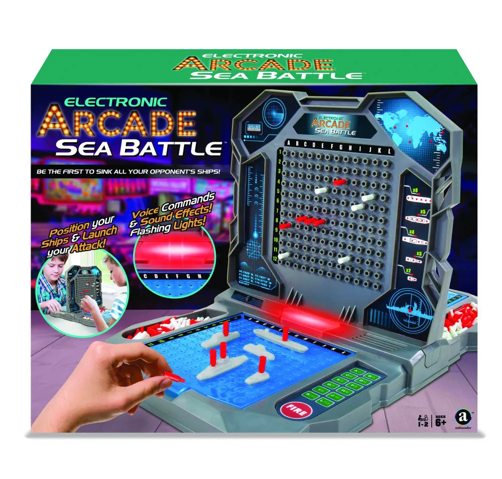 Lexibook Electronic Talking Sea Battle Game with lights 1 to 2 players  (FR/EN/ES/PT) - GT2800i1 